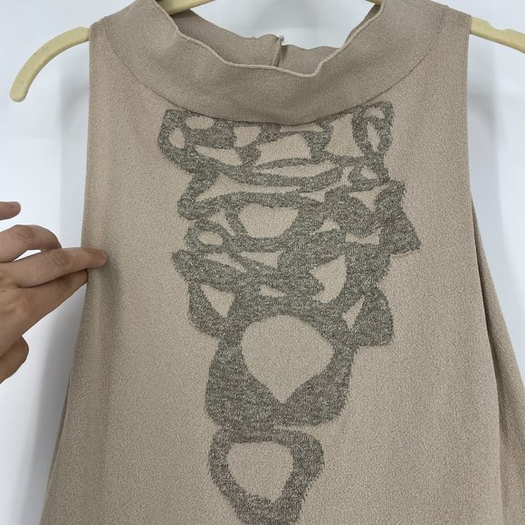 Sarah Pacini Creme bodycon high neck mini dress - Picture 6 of 16